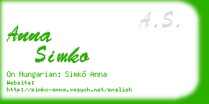 anna simko business card