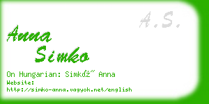 anna simko business card